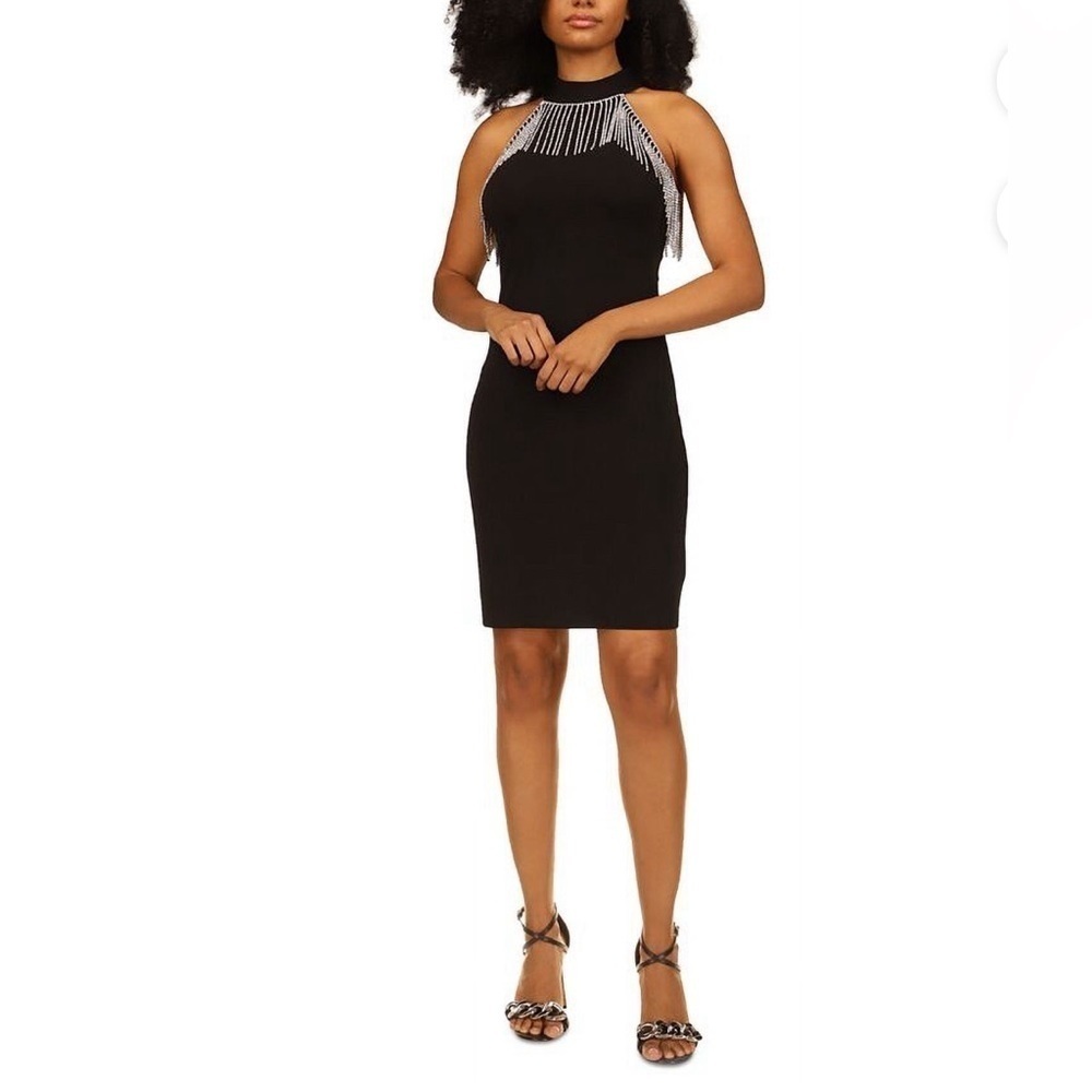 MICHAEL Michael Kors Rhinestone Fringe Sheath Dress